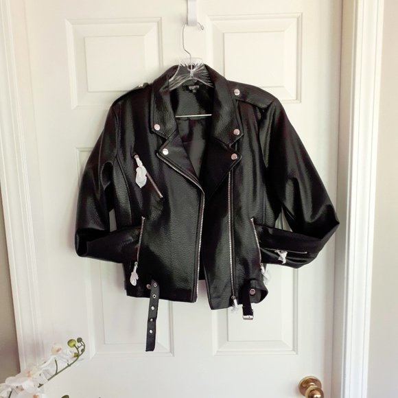 Brunette the Label vegan leather moto jacket - Picture 2 of 2